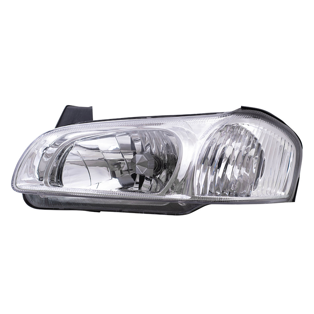 Drivers Headlight Assembly for 00-01 Nissan Maxima - Chrome Bezel