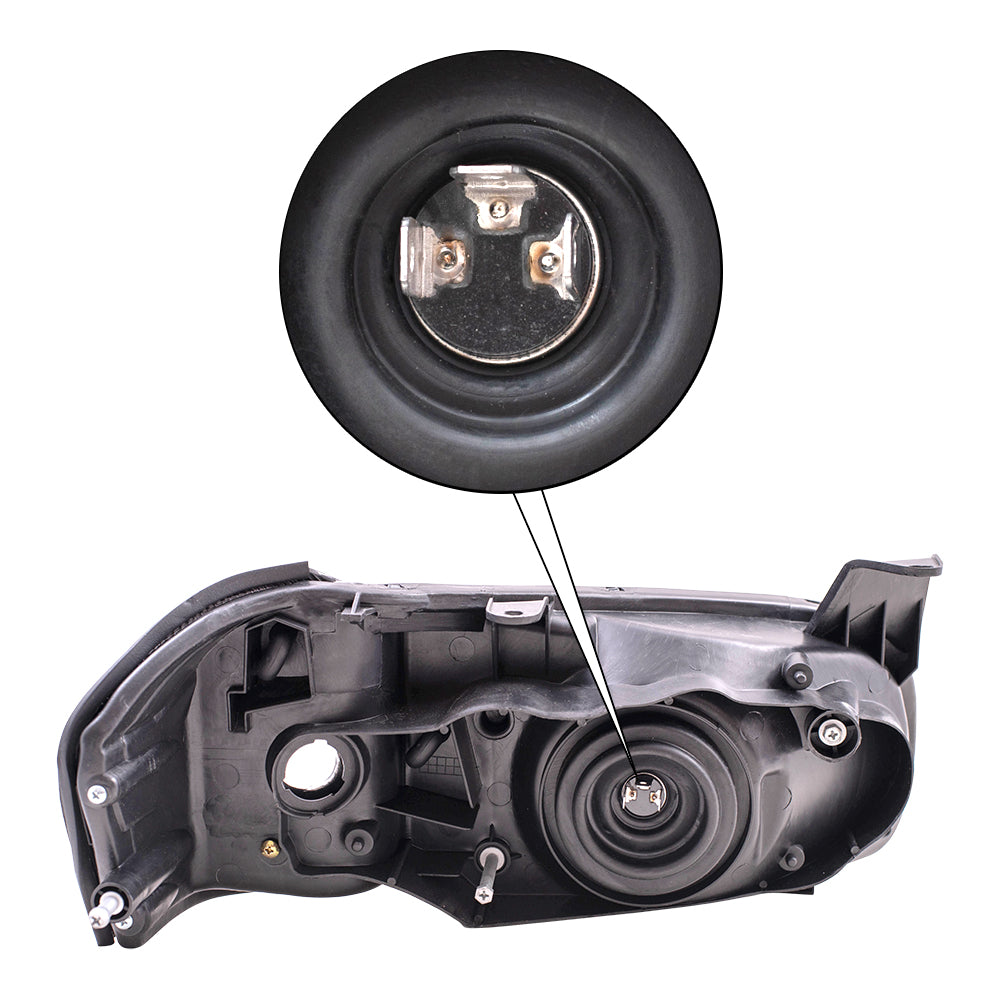 Drivers Headlight Assembly for 00-01 Nissan Maxima - Chrome Bezel