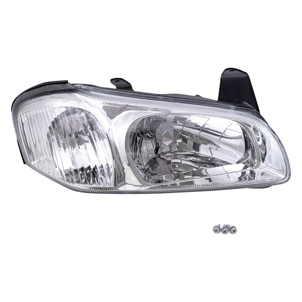 Brock Replacement Passengers Headlight Headlamp with Chrome Bezel Compatible with 00-01 Maxima 26010-2Y925
