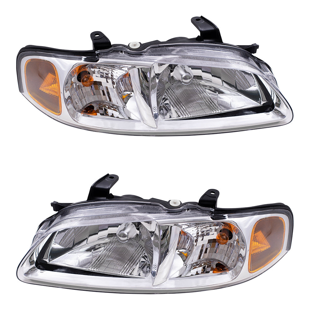 Brock Replacement Driver and Passenger Headlights Headlamps Compatible with 00-01 Sentra 26060-5M026 26010-5M026