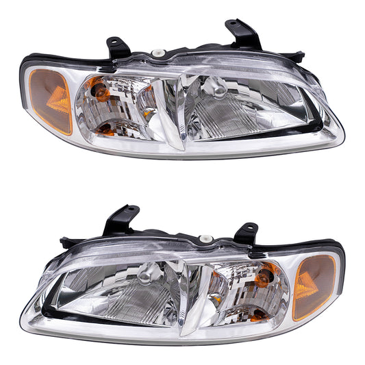 Brock Replacement Driver and Passenger Headlights Headlamps Compatible with 00-01 Sentra 26060-5M026 26010-5M026