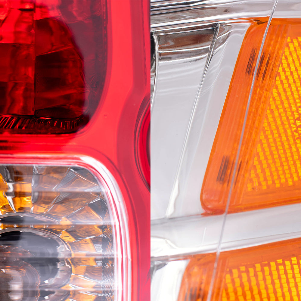 Brock Replacement Halogen Headlights with Tail Lights Compatible with 2005 2006 2007 2008 Frontier