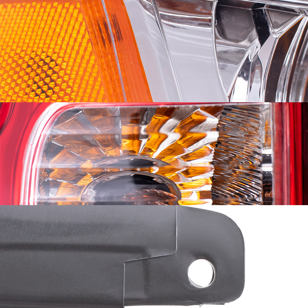 Brock Replacement Driver and Passenger Side Halogen Combination Headlights, Fog Lights and Tail Lights 6 Piece Set Compatible with 2005-2008 Frontier with Plastic Bumper