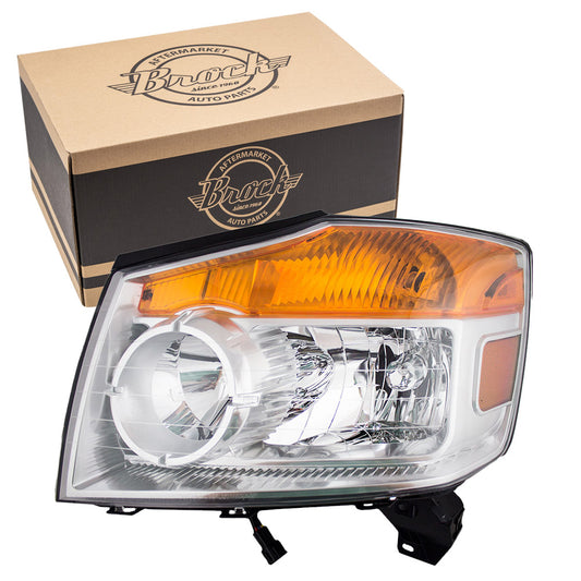 Brock Replacement Drivers Halogen Combination Headlight Headlamp Compatible with 08-15 Armada 26060-9GA0B NI2502175
