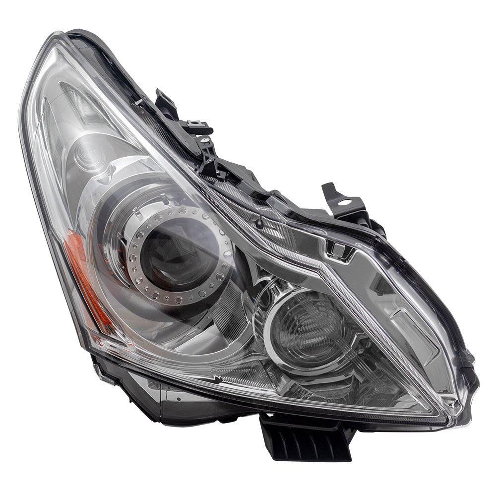 Brock Replacement Passenger HID Headlight with Smoked Lens Compatible with 2010-2013 G37 Sedan
