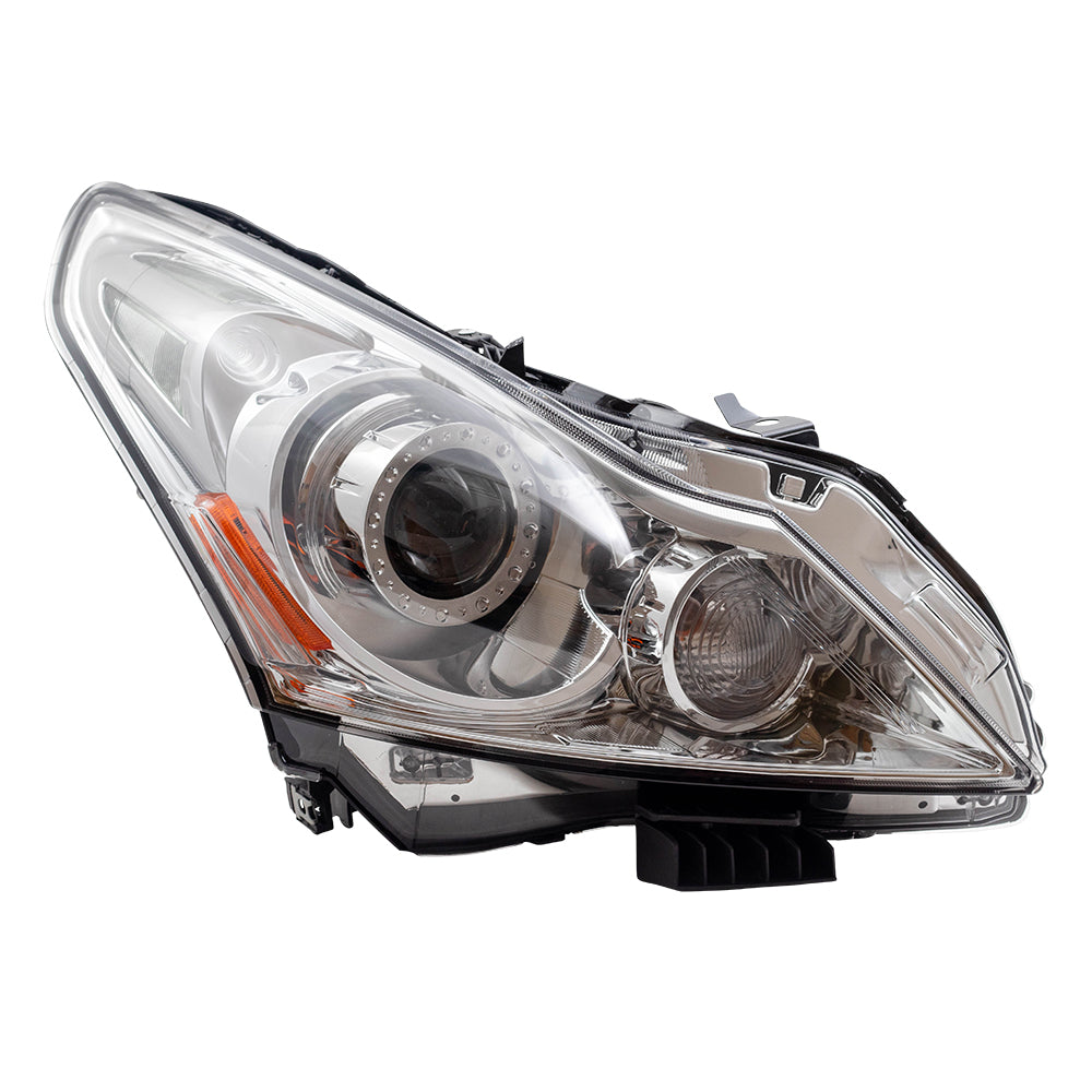 Brock Replacement Passenger HID Headlight with Smoked Lens Compatible with 2010-2013 G37 Sedan
