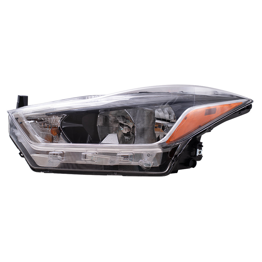Brock Replacement Driver Side Halogen Combination Headlight Assembly Compatible with 2018-2020 Kicks S/SV