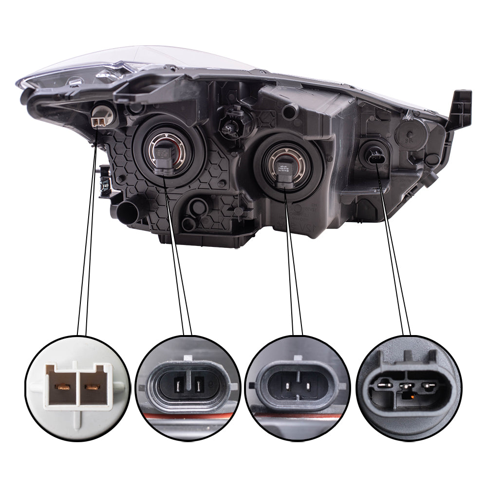 Brock Replacement Driver Side Halogen Combination Headlight Assembly Compatible with 2018-2020 Kicks S/SV