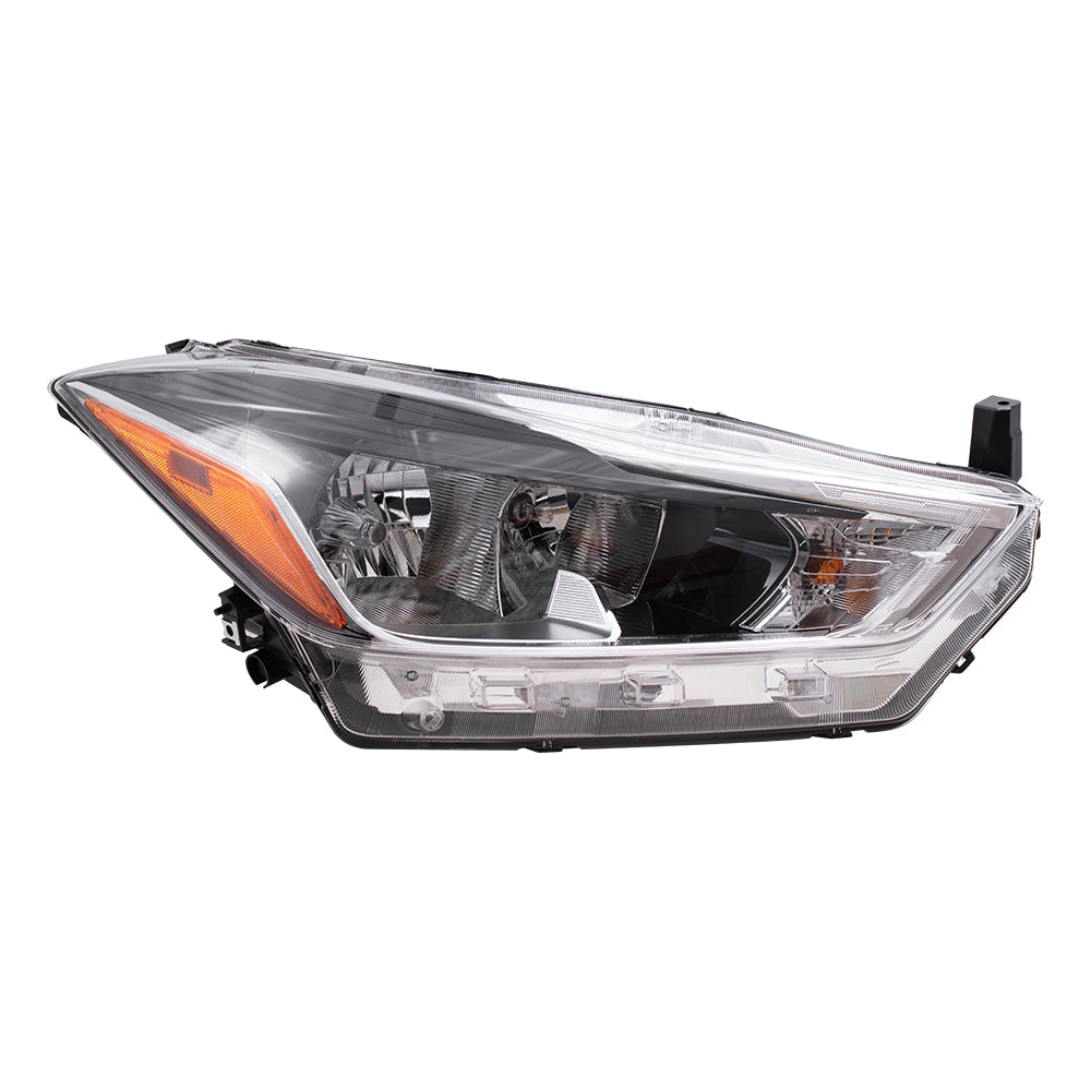 Brock Replacement Passenger Side Halogen Combination Headlight Assembly Compatible with 2018-2020 Kicks S/SV