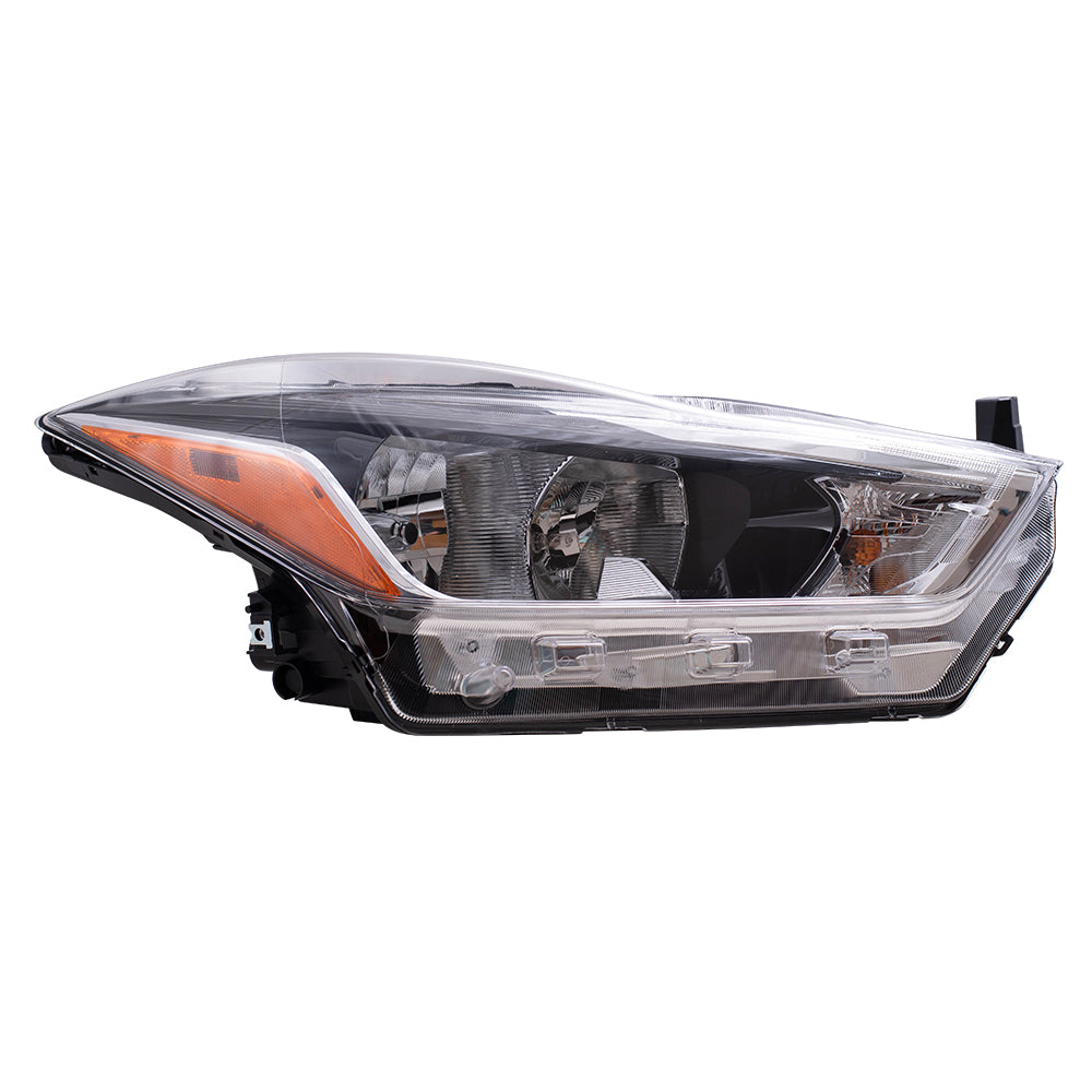 Brock Replacement Passenger Side Halogen Combination Headlight Assembly Compatible with 2018-2020 Kicks S/SV