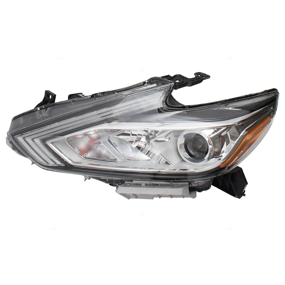 Brock Replacement Halogen Headlamp for 2016-2018 Altima Sedan Driver Left w/ Chrome Housing Compatible with 260609HS0A 114-60625AL