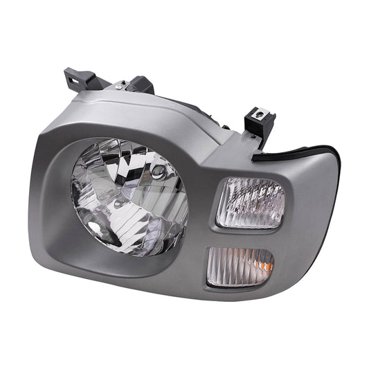 Drivers Headlight Assembly for 02-04 Nissan Xterra - Silver Bezel