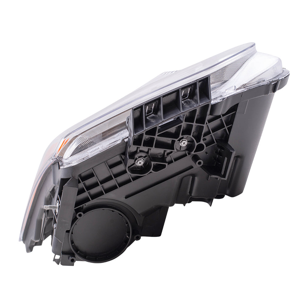 Brock Replacement Passengers Halogen Combination Headlight Headlamp Ribbed Signal Lens Chrome Bezel Compatible with 11-13 Rogue 26010-1VK0B