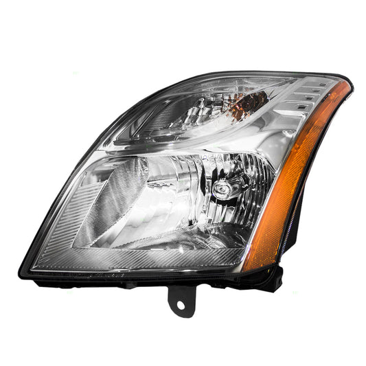 Drivers Headlight Assembly for 10-12 Nissan Sentra - Chrome Bezel 26060-ZT50A