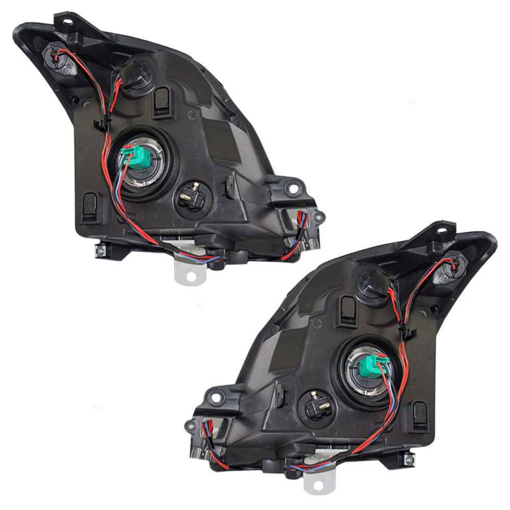 Brock Replacement Driver and Passenger Headlights Headlamps with Chrome Bezels Compatible with 10-12 Sentra 26060-ZT50A 26010-ZT50A