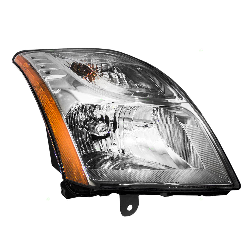 Brock Replacement Passengers Headlight Headlamp with Chrome Bezel Compatible with 10-12 Sentra 26010-ZT50A
