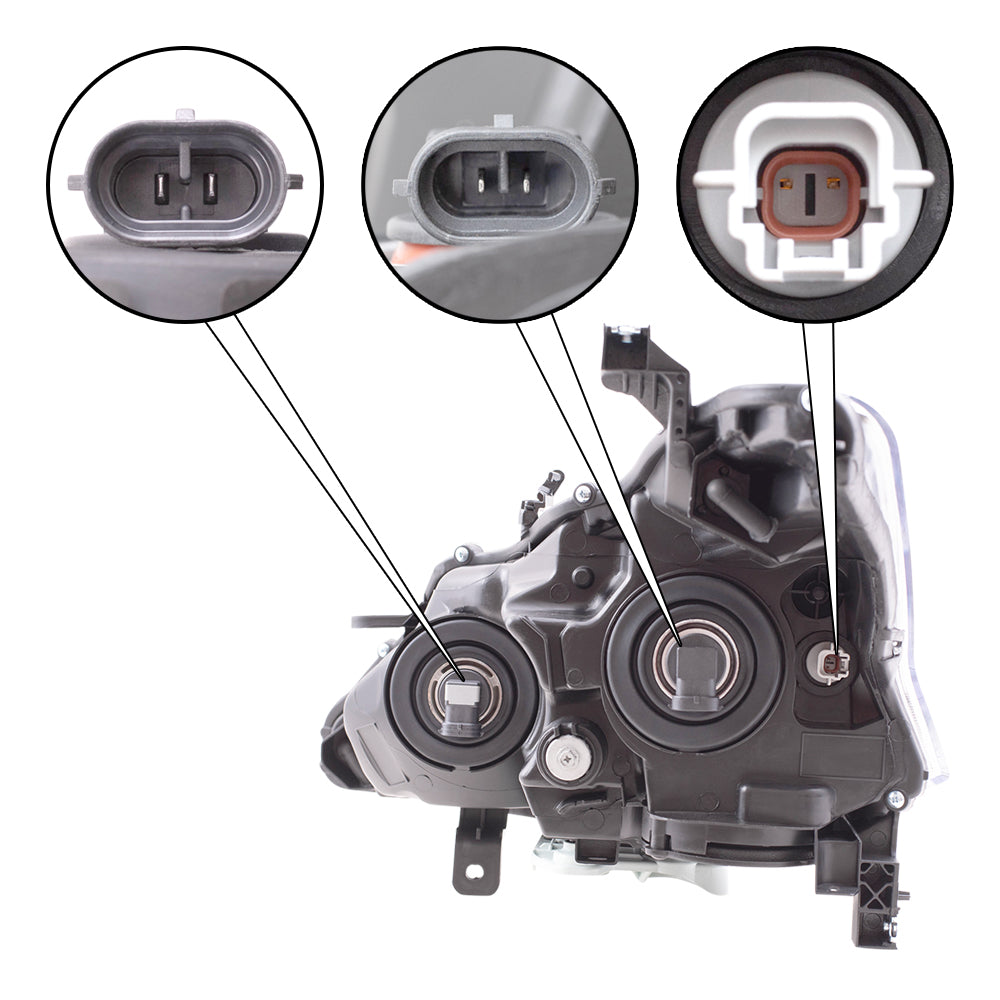 Passengers Halogen Headlight Assembly for 13-14 Nissan Altima