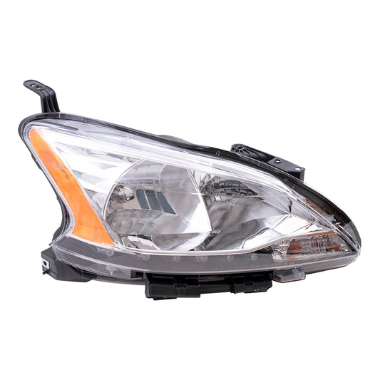 Passengers Halogen Headlight Housing Assembly for 13-15 Nissan Sentra LED Accent