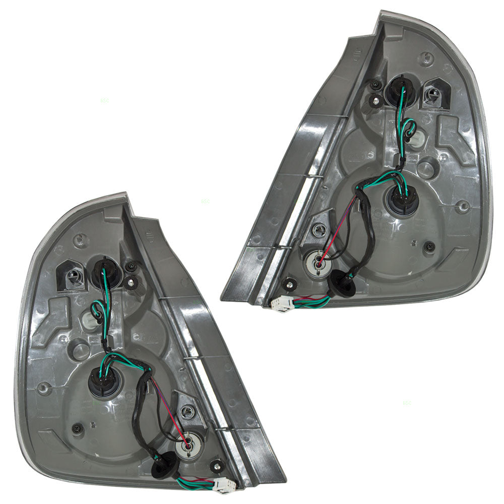 Brock Replacement Driver and Passenger Taillights Tail Lamps with Dark Chrome Trim Compatible with 05-06 Altima 26555ZB025 26550ZB025
