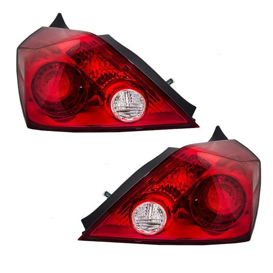 Brock Replacement Driver and Passenger Taillights Tail Lamps Compatible with 08-13 Altima 26555JB100 26550JB100