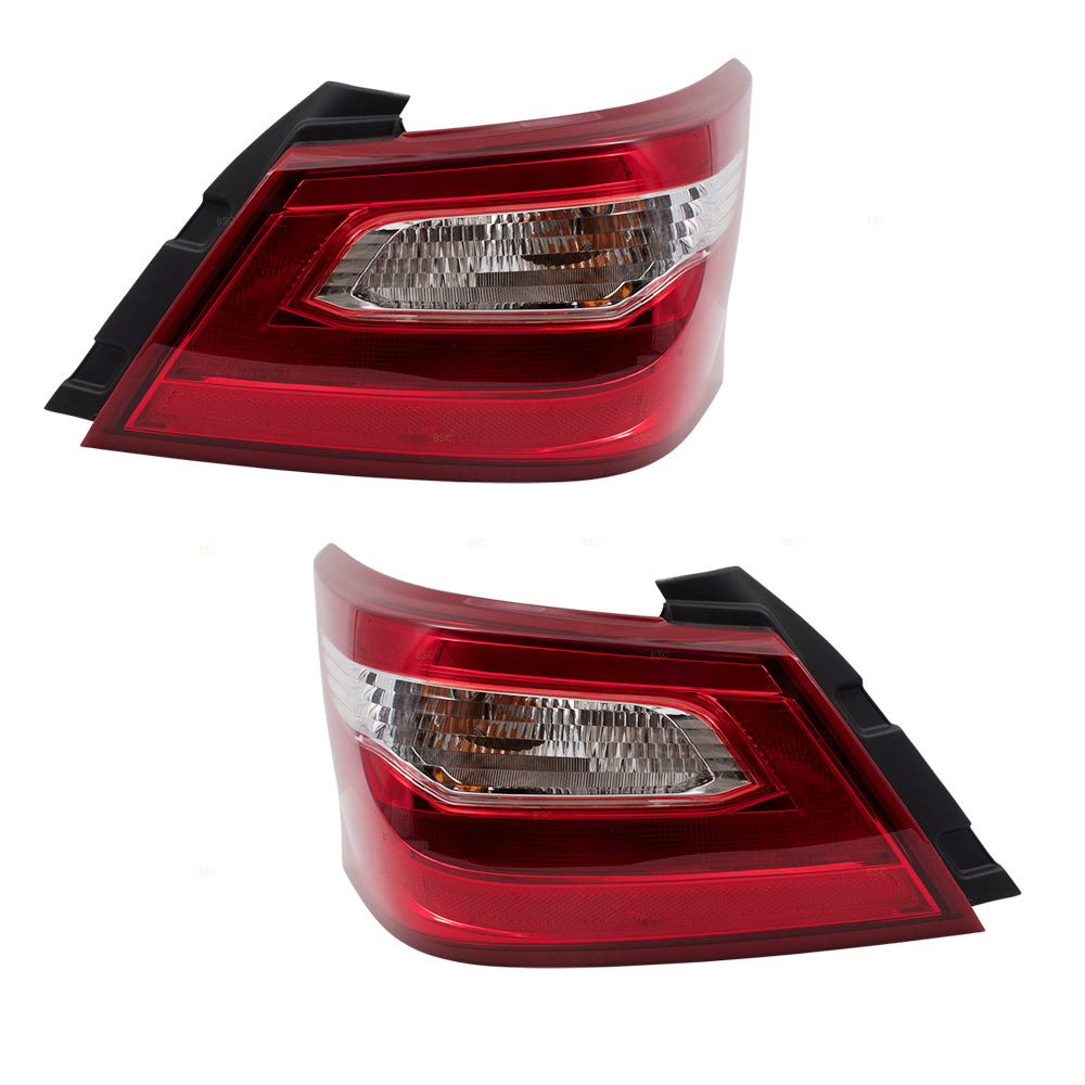 Brock Replacement Pair Set Taillights Tail Lamps Quarter Panel Mounted Compatible with 16-17 Altima Sedan 265559HS0A 265509HS0A