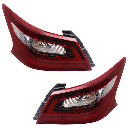 Brock Replacement Pair Set Tail Lights Quarter Panel Mounted Back Up Left Lamps w/ Smoke Lens Compatible with 2017-2018 Altima 265559HS1A 265509HS1A NI2804111 NI2805111