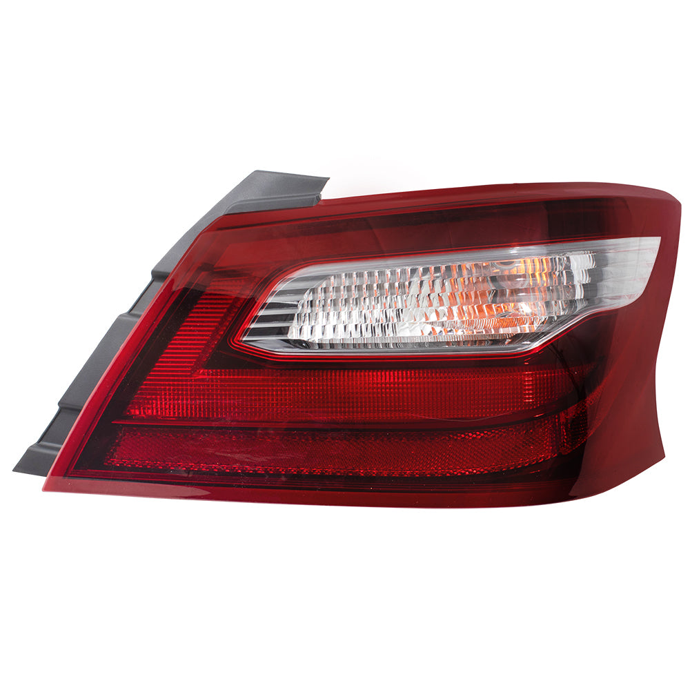 Brock Replacement Pair Set Tail Lights Quarter Panel Mounted Back Up Left Lamps w/ Smoke Lens Compatible with 2017-2018 Altima 265559HS1A 265509HS1A NI2804111 NI2805111