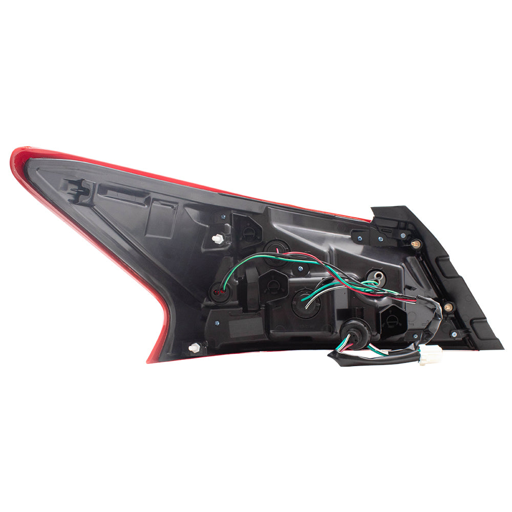 Brock Replacement Pair Set Tail Lights Quarter Panel Mounted Back Up Left Lamps w/ Smoke Lens Compatible with 2017-2018 Altima 265559HS1A 265509HS1A NI2804111 NI2805111