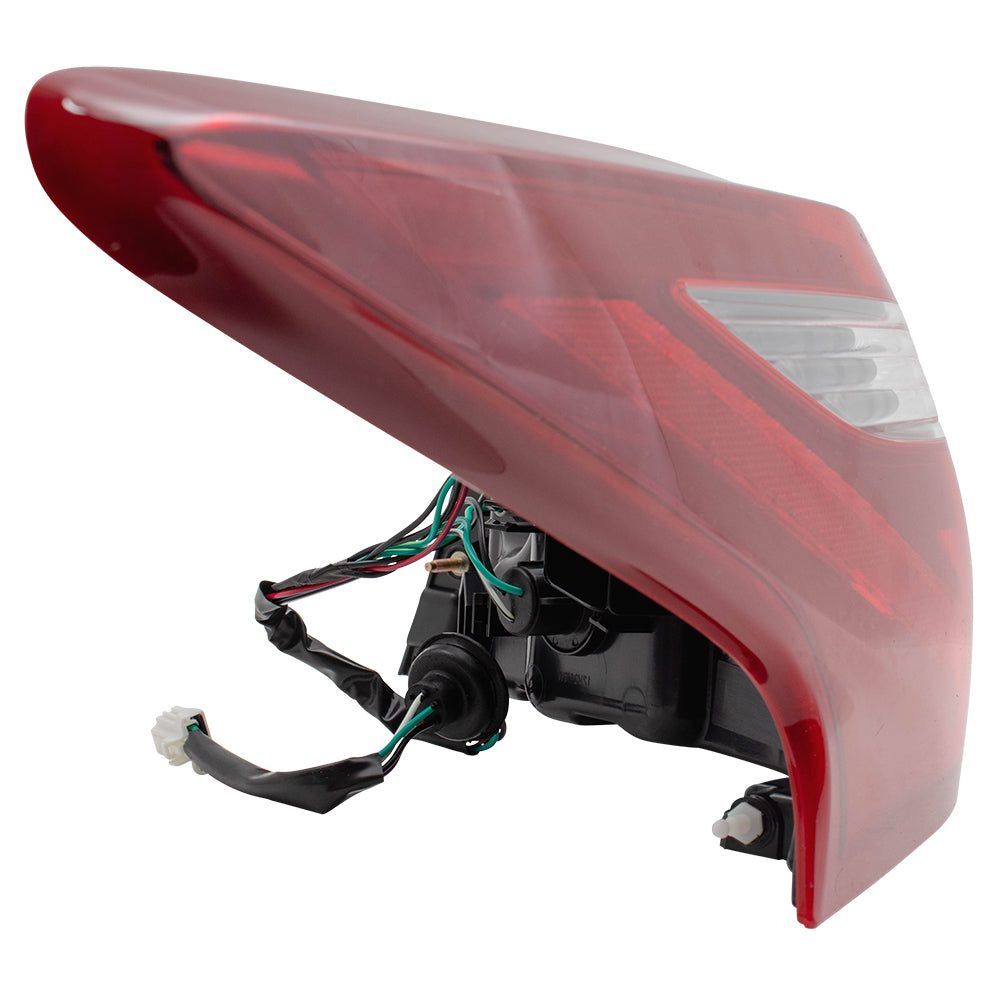 Brock Replacement Drivers Tail Light Quarter Panel Mounted Back Up Left Lamp w/ Smoke Lens Compatible with 2017-2018 Altima 265559HS1A NI2804111