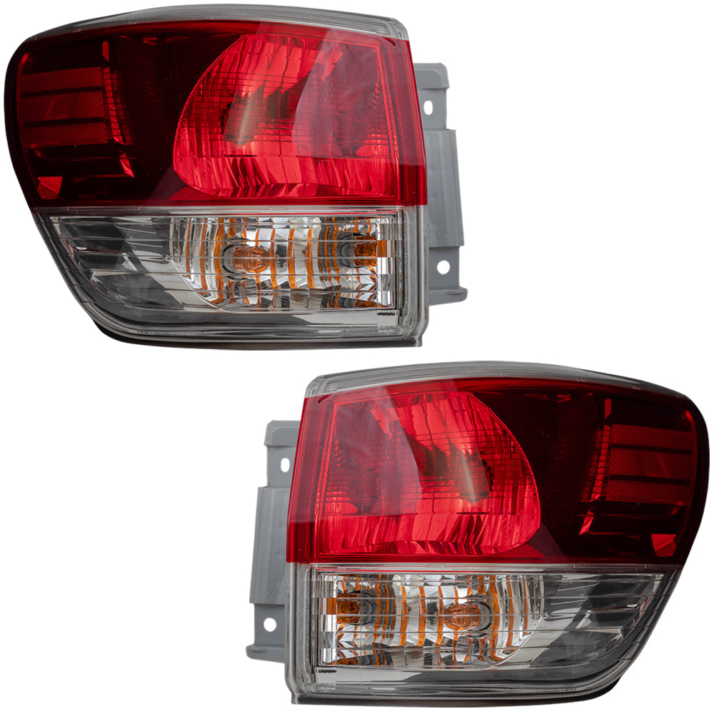 Brock Replacement Pair Tail Lights Compatible with 2013-2016 Pathfinder Driver and Passenger Quarter Panel Mounted Lamps Set 265553KA0A 265503KA0A