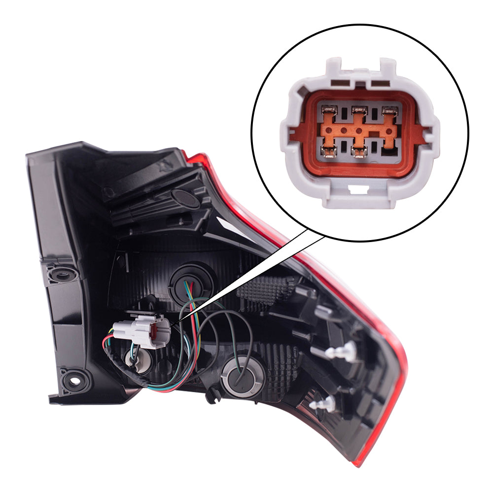 Brock Replacement Driver Tail Light Quarter Panel Mounted Lens Compatible with 2018-2020 Kicks