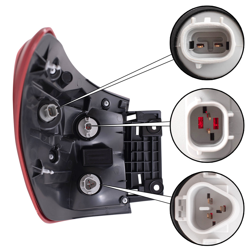 Brock Replacement Passenger's Tail Light Assembly Quarter Mounted Compatible with 17-19 Pathfinder 26550-9PF0A