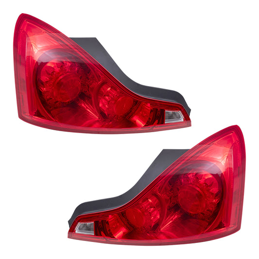 Brock Replacement Drivers and Passengers Tail Light Assemblies Compatible with 08-13 G37 Coupe 14-15 Q60 Coupe 26555-JL00B 26550-JL00B