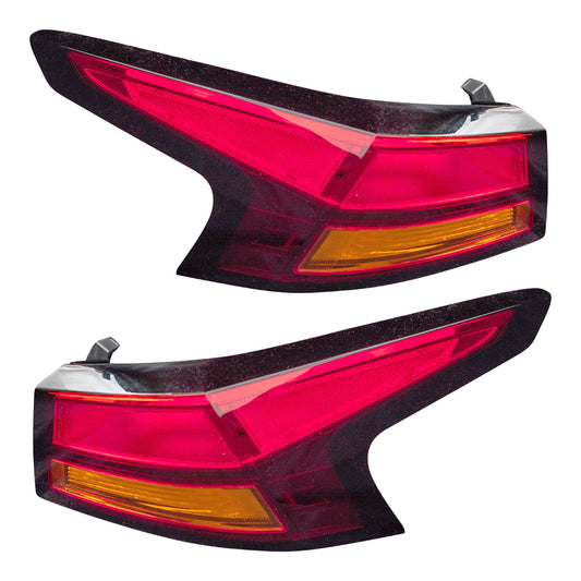 Brock Replacement Driver and Passenger Side Quarter Mounted Tail Light Assemblies Compatible with 2019-2025 Altima