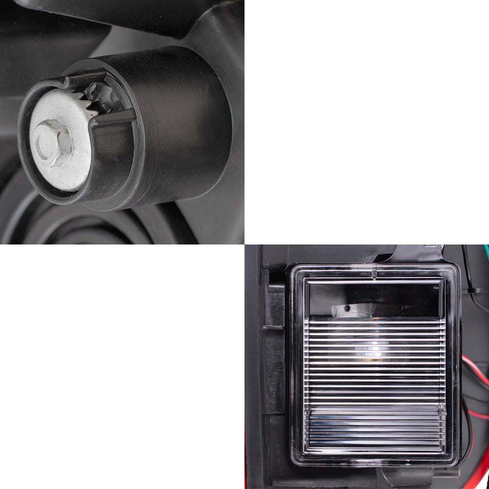 Brock Replacement Halogen Combination Headlight and Tail Light 4 Piece Set Compatible with 08-15 Titan W/ Utility Bed