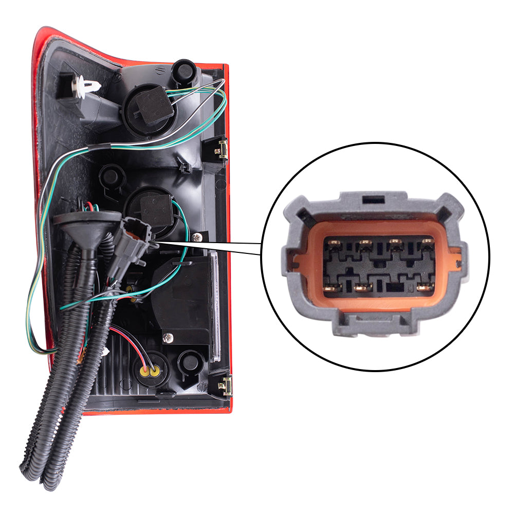 Brock Replacement Driver and Passenger Taillights Tail Lamps Compatible with 04-15 Titan Pickup Truck 265557S228 26550ZH226