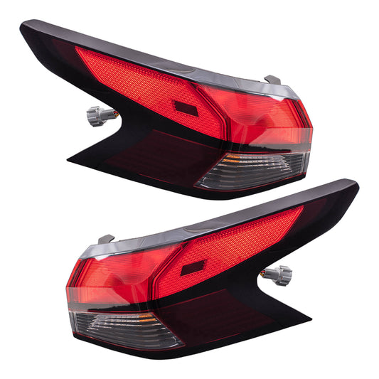 Brock Aftermarket Replacement Part Driver & Passenger Side Tail Light Assembly Quarter Mounted Compatible with 2020-2025 Nissan Versa
