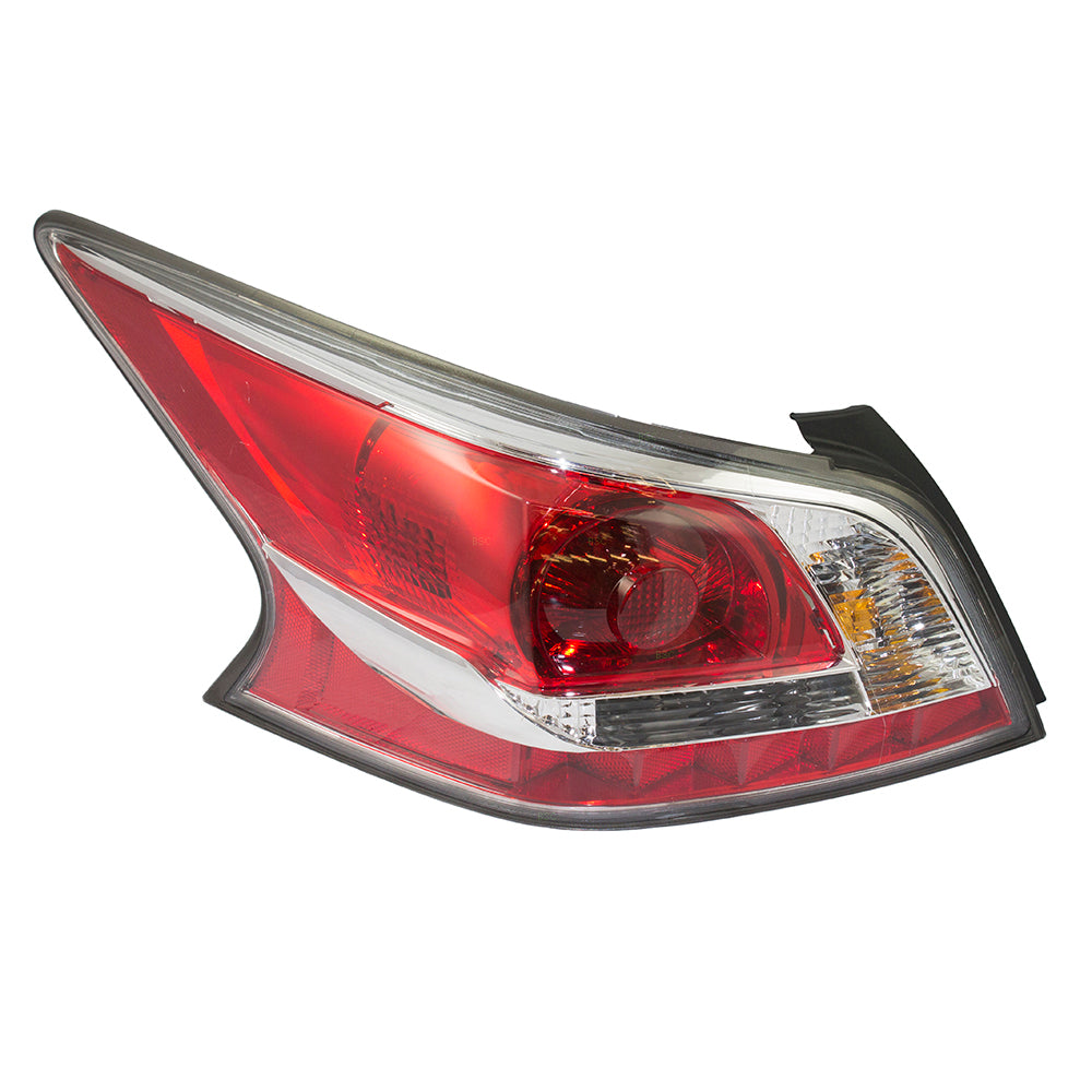 Brock Replacement Drivers Taillight Tail Lamp Lens with Grey Edge Trim Type Compatible with 13-15 Altima Sedan 26555-9HM0A