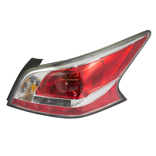 Brock Replacement Passengers Taillight Tail Lamp Lens with Grey Edge Trim Type Compatible with 13-15 Altima Sedan 26550-9HM0A