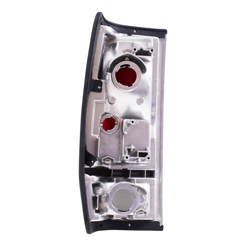 Brock Replacement Passengers Taillight Tail Lamp with Chrome Trim Compatible with 85-86 Pickup Truck 2655080W00