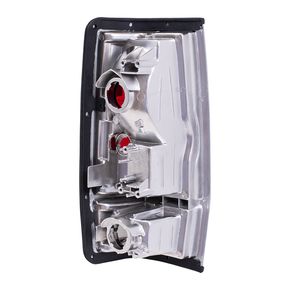 Brock Replacement Passengers Taillight Tail Lamp with Chrome Trim Compatible with 85-86 Pickup Truck 2655080W00
