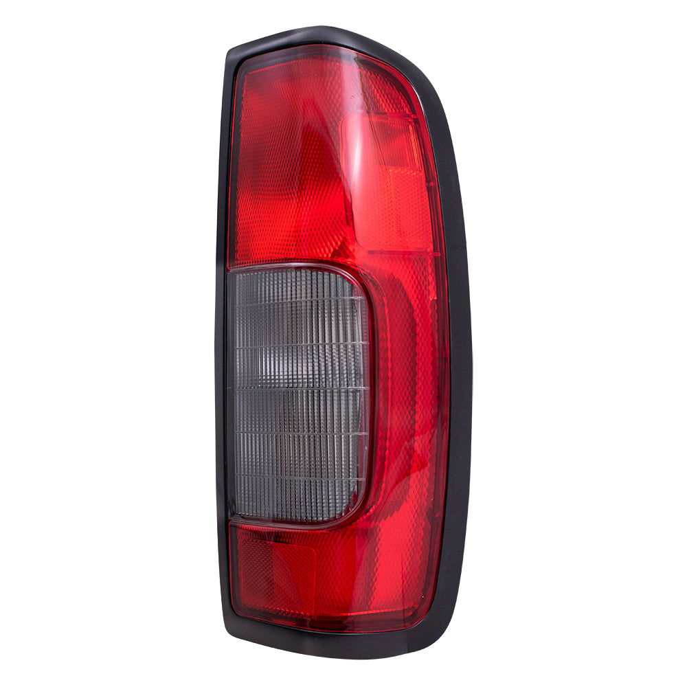 Brock Replacement Passengers Taillight Tail Lamp with Smoke Lens Compatible with 98-04 Frontier Pickup Truck 265547B425