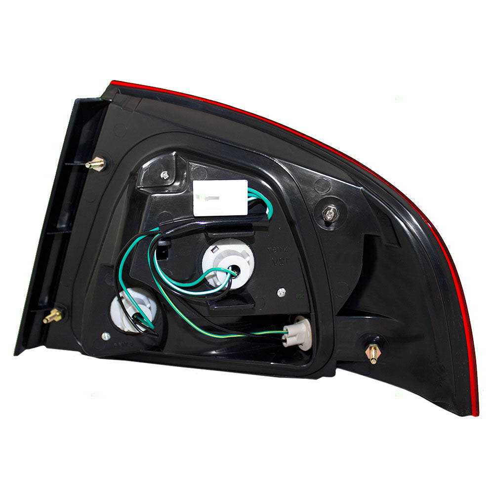 Brock Replacement Drivers Taillight Tail Lamp with Dark Bezel Compatible with 04-06 Sentra 265556Z825
