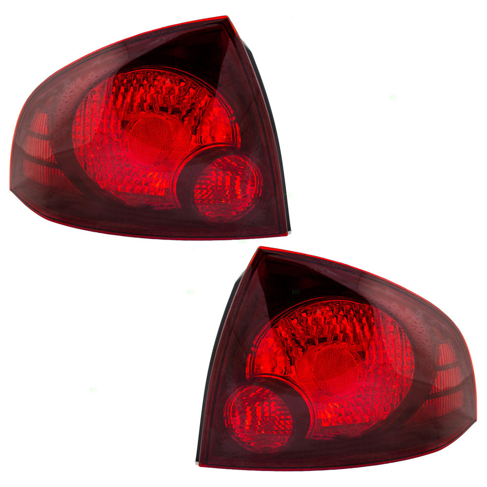 Brock Replacement Driver and Passenger Taillights Tail Lamps with Dark Bezels Compatible with 04-06 Sentra 265556Z825 265506Z825