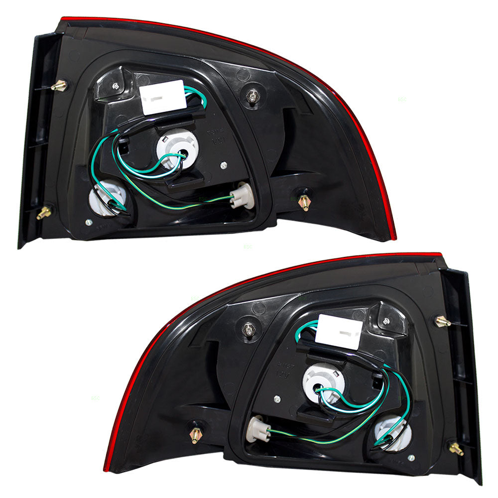 Brock Replacement Driver and Passenger Taillights Tail Lamps with Dark Bezels Compatible with 04-06 Sentra 265556Z825 265506Z825