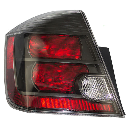 Brock Replacement Drivers Taillight Tail Lamp with Black Bezel Compatible with 10-12 Sentra 26555-ZT50B