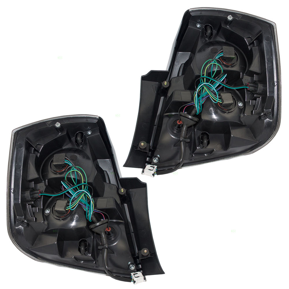 Brock Replacement Driver and Passenger Taillights Tail Lamps with Black Bezels Compatible with 10-12 Sentra 26555-ZT50B 26550-ZT50B