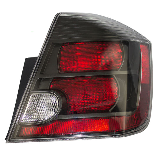 Brock Replacement Passengers Taillight Tail Lamp with Black Bezel Compatible with 10-12 Sentra 26550-ZT50B