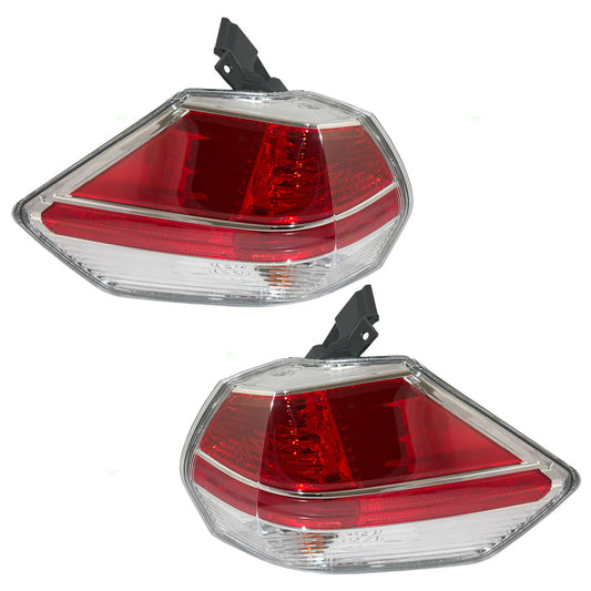 Brock Replacement Driver and Passenger Taillights Quarter Panel Mounted Tail Lamps Compatible with 14-16 Rogue SUV 26555-4BA0A 26550-4BA0A