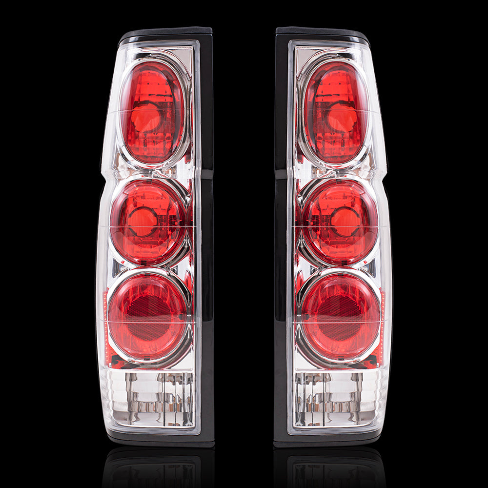 Brock Replacement Driver and Passenger Side Tail Light Units with Chrome Bezel Compatible with 1986-1994 D21 Performance Altezza and WITHOUT Dual Rear Wheels & 95-97 Pickup Truck B6555-3B300